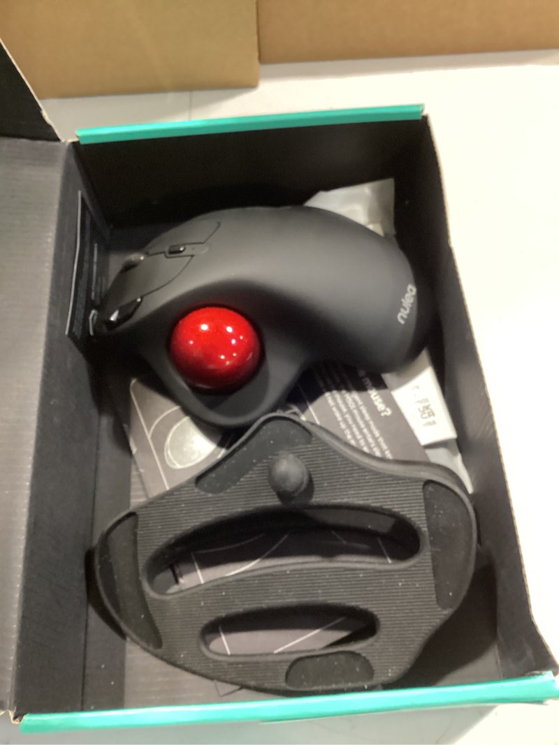 Condition photo showing Good Condition for nulea m501 wireless trackball mouse, rechargeable ergonomic, easy thumb control, precise & smooth tracking, 3 device connection (bluetooth or usb receiver), compatible for pc, laptop, mac, windows. a-red