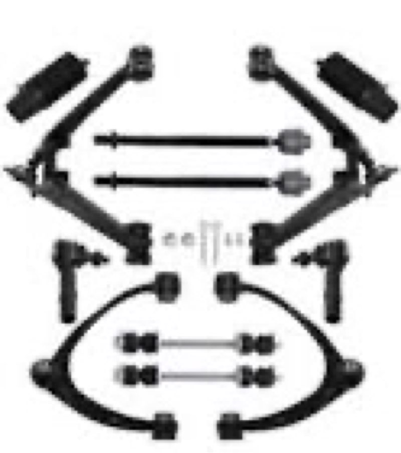 KUIPERAUTO 12PCS Front Suspension Upper Lower Control Arms Compatible With 2007-2013 Chevy Silverado