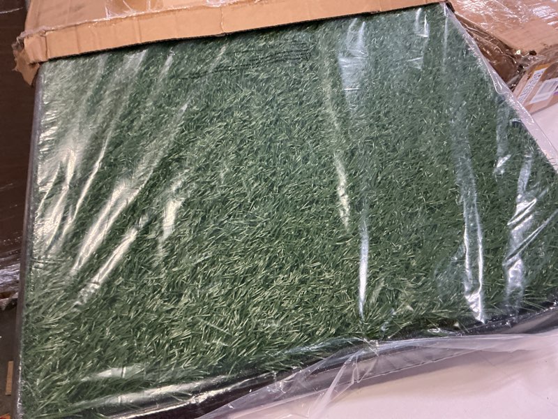 Condition photo showing Good Condition for artificial grass puppy pee pad for dogs and small pets - 20x30 inch, reusable 4-layer turf pads for dogs with tray - indoor and outdoor fake grass potty pet supplies by petmaker large 4-layer system