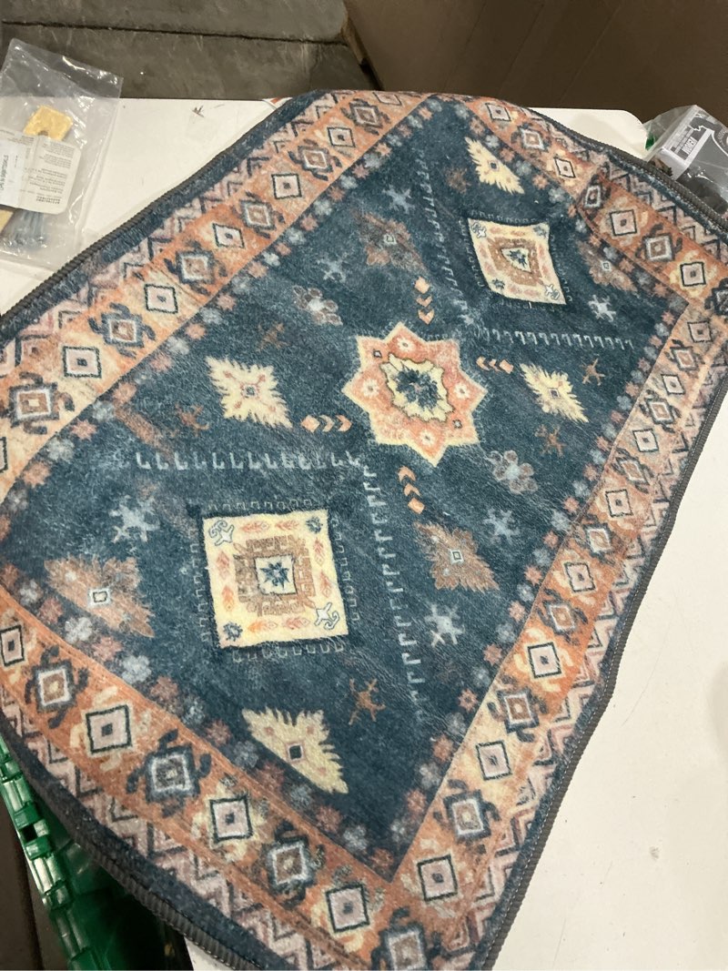 Condition photo showing Good Condition for hebe boho kitchen rug sets  1 piece with runner non slip kitchen rugs and mats washable kitchen mats for floor thick kitchen floor mat carpet runner rugs for hallway laundry holiday decor 20\"x32\"+20\"x48\"+20\"x59\" blue/coffee