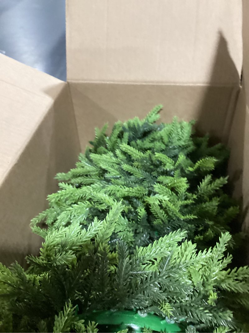 Condition photo showing As Is for 12 Pcs Christmas DIY Gree Wreath 10 Inch Christmas Green Artificial Wreaths DIY Faux Plain Wreaths Front Door Christmas Green Farmhouse Cabinets Wreath Indoor Outdoor Wall Decor(Pine Needle) 12 Pine Needle
