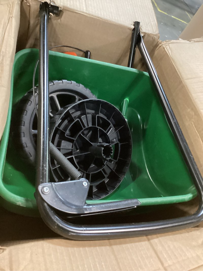 Condition photo showing As Is for Scotts Turf Builder EdgeGuard DLX Broadcast Spreader for Seed, Fertilizer, Salt, Ice Melt, Holds up to 15,000 sq.ft. Product Deluxe