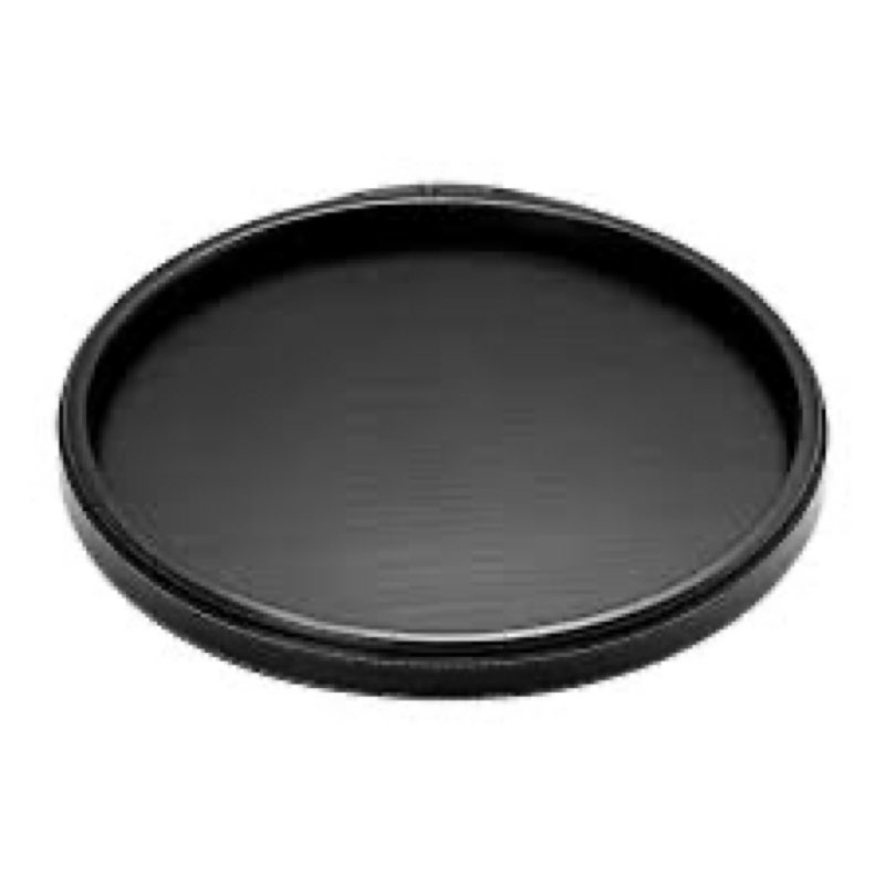 kraftware round leatherette serving tray, black - 14 inch