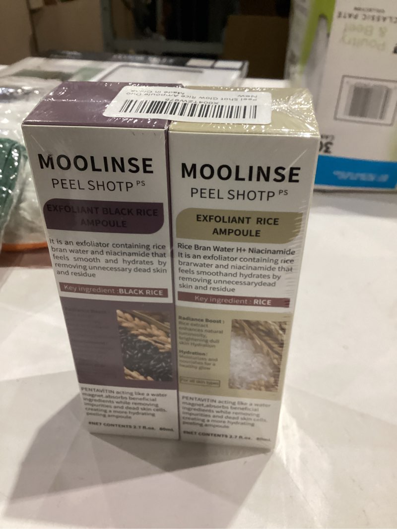 Condition photo showing New/Like New for Peel Shot Rice Ampoule Duo, 2PCS Black & White Rice Exfoliant, with Black Rice Extract and White Rice Essence, Gently Exfoliates | Refines the Look of Pores | Deeply Hydrates, for Most Skin Types Multiple colors 2