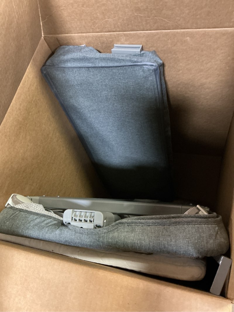 Condition photo showing As Is for 3 in 1 Baby Bassinet Bedside Sleeper, Height Adjustable Bedside Bassinet for Newborn and Infant with Mattress, Storage Basket, and Wheels (Grey)