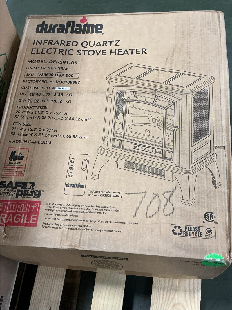 Condition photo showing New/Like New for duraflame Infrared Quartz Electric Stove Heater - DFI-591-22 - Taupe