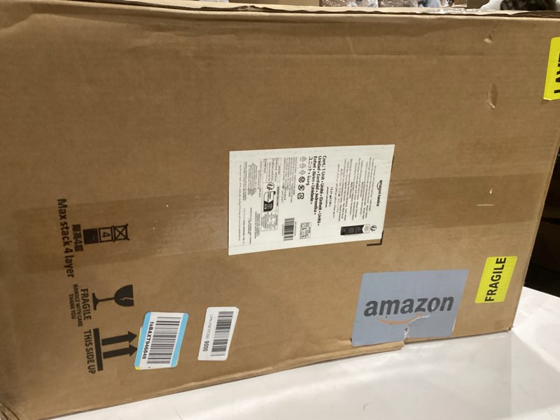 Condition photo showing Good Condition for Amazon Basics Smudge Resistant Rectangular Trash Can With Soft-Close Foot Pedal, Brushed Stainless Steel, 50L/13.2 Gal, 16.7x14.7x25.9 in, Satin Nickel Finish Satin Nickel Big, 50L/13.2 Gal