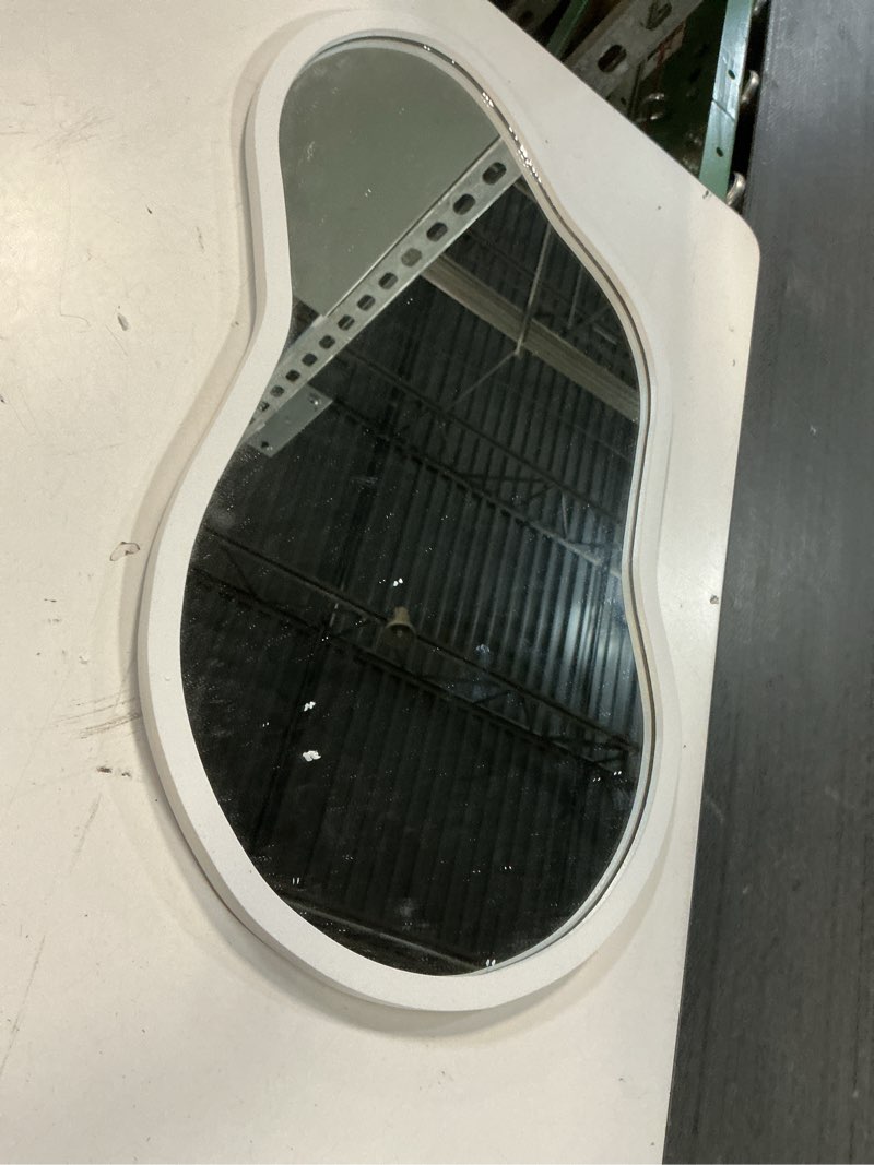 Condition photo showing Good Condition for hasipu irregular wall mirror - 22"x12" asymmetrical mirror, modern decorative mirrors for living room, entryway, hallway, bathroom, bedroom,wall mounted home decor