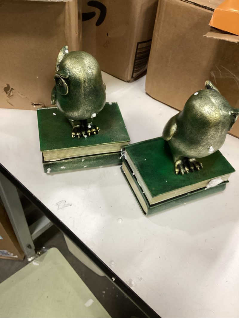 Condition photo showing Good Condition for Home Decorative Birds & Books Vintage Design Resin Bookshelf Bookends,Paper Weights, Book Ends,Bookend Supports, Book Stoppers, Set of 2