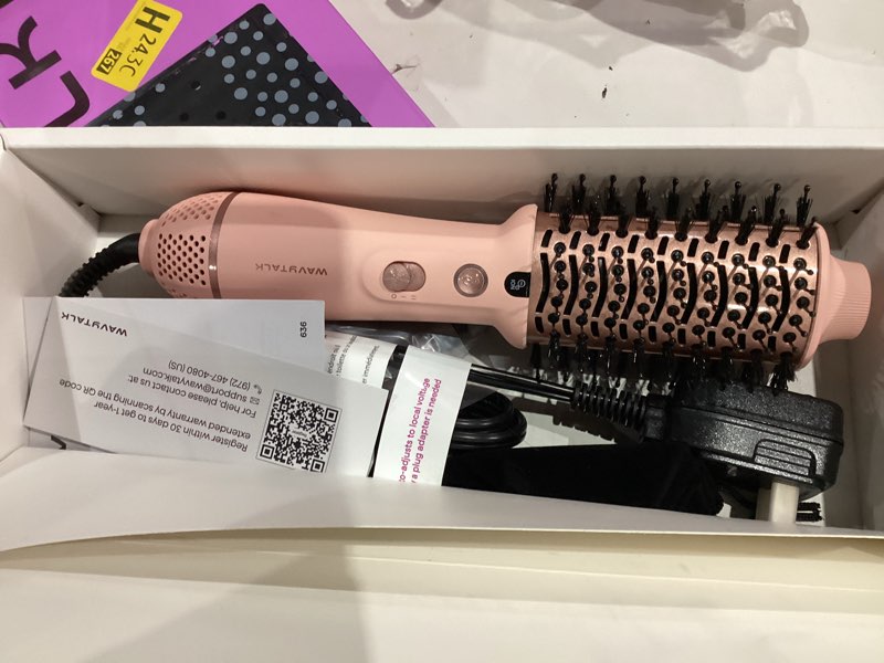 Condition photo showing Good Condition for Wavytalk Dual Voltage Hair Dryer Brush for Europe and International Travel, 110V-240V Mini Jet Brush, Ionic Hair Dryer Brush Reduces Damage, Anti-Frizz Straight Hair, Curls and Blowouts, Volumizing Pink