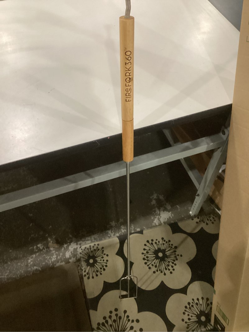 Condition photo showing New/Like New for Extra Long Cooking Fork with Patented Rotating Handle and Food Ejector. Stainless Steel Camping Forks for Fire Pit, BBQ, Campfire Marshmallow Roasting Sticks, Hot Dogs, S'mores