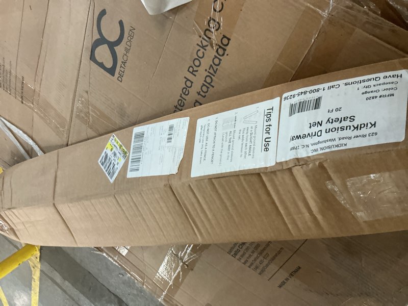 Condition photo showing New/Like New for kidkusion non-retractable driveway safety net, orange, 20' | outdoor barrier; playtime safety; yard 