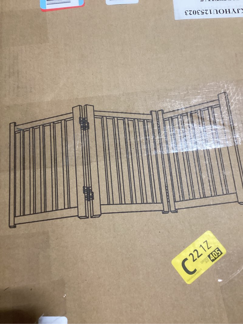 Condition photo showing New/Like New for LZRS 3-Panel Wooden Free Standing Foldable Dog Gate Indoor – 24" High,Step-Over Safety Pet Gate for Doorways, Stairs, Hallways, Indoor Dog Barrier for Small to Medium Dogs & Puppies, Natural Natural 24"Height-3 Panel