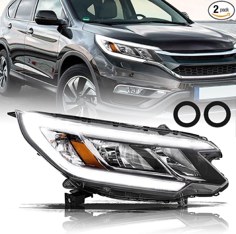 Aosky OE Style Headlight Assembly Compatible with [Halogen Type] 2015-2016 Honda CRV OEM Headlamp, Right Passenger Side