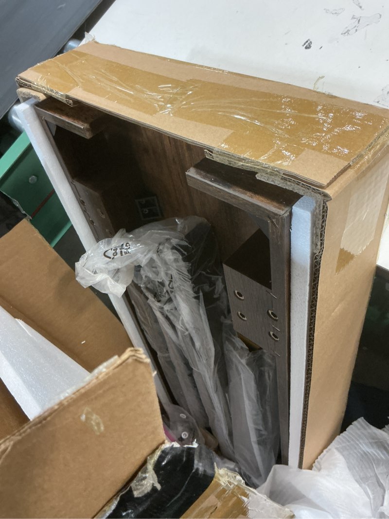 Condition photo showing Good Condition for Huuger Entryway Console Table with Charging Station, USB-C Port, 39.4 Inch Sofa Table with Metal Legs, Entry Hallway Table with Thicker Desktop, Modern Behind Couch Table, Rustic Brown 12.5"D×39.4"W×31.5"H Rustic Brown