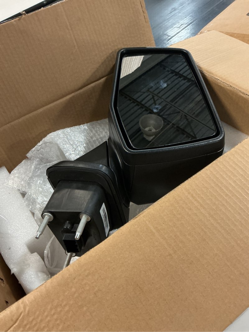 Condition photo showing Good Condition for driver side mirror compatible with 2013-2018 dodge ram 1500 2500 3500 mirrors with heated puddle lamp temperature sensor tuning led signal power fold textured black(10+2pins) black left driver side-12 pins