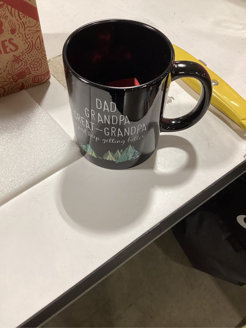 Condition photo showing Good Condition for Similar item Great Grandpa Mug 15 Ounce, Funny Mug Gifts for Grandpa Dad, Christmas Birthday Gift for Dad Father Grandpop black