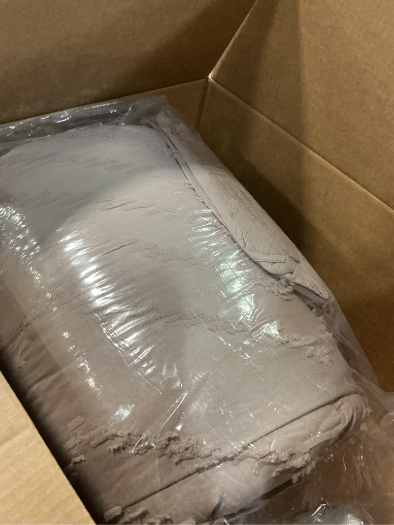 Condition photo showing Good Condition for Litanika Light Coffee California King Size Comforter Set with Sheets - 7 Pieces Bed in a Bag California King Boho Tufted Complete Bedding Sets with Comforter, Sheets, Pillowcases & Shams Light Coffee California King (104"x96")