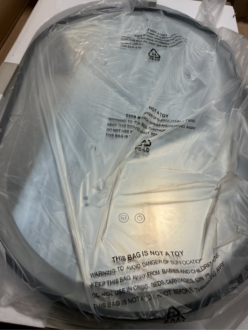 Condition photo showing Good Condition for 33"x20" Oval LED Bathroom Mirror with Lights, Black Anti Fog Lighted Vanity Mirror Wall Mounted, Stepless Dimmable LED Oval Mirror, Memory, ShatterProof, Front/Backlit, Horizontal/Vertical Black 33"L x 20"W