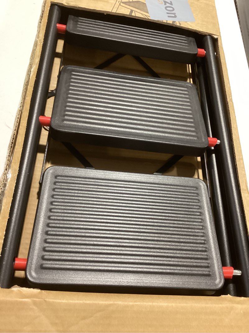 Condition photo showing Good Condition for Step Ladder Foldable Folding Stool - for Home Adults Kitchen 4 Stepping Extension Tall Heavy Duty with Handrails - Closet Stepstool Stair Ladders Extendable Stepladder for Indoor House 600Lbs Black and Red 4 Step