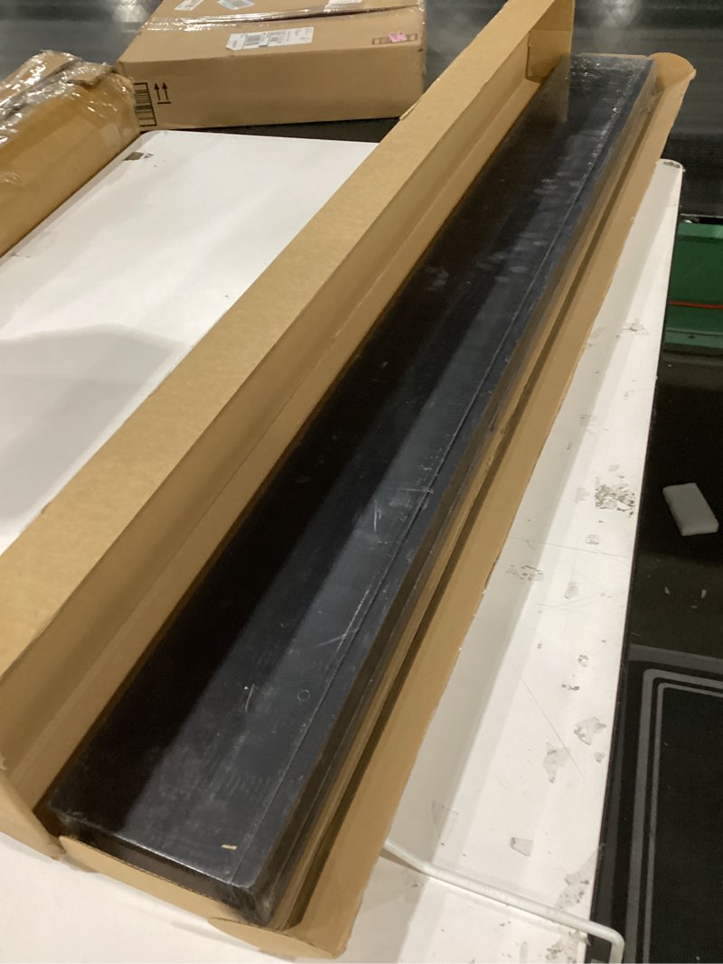 Condition photo showing New/Like New for AZSKY Picture Ledge Shelf, Floating Shelves Set of 2, 48 Inches Picture Shelves for Wall with Ledge, Long Shelf Wall Mounted for Living Room Bedroom Decor Books Photo Frames - Black Black 48in set 2