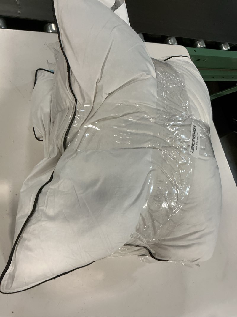 Condition photo showing Good Condition for cobnom® goose feather and down pillows king size set of 2, 3-chamber hybrid bed pillows with 750 fill-power down surrounded, 100% organic cotton cover, medium firm for all sleepers(20x36 inch) king (u.s. standard)