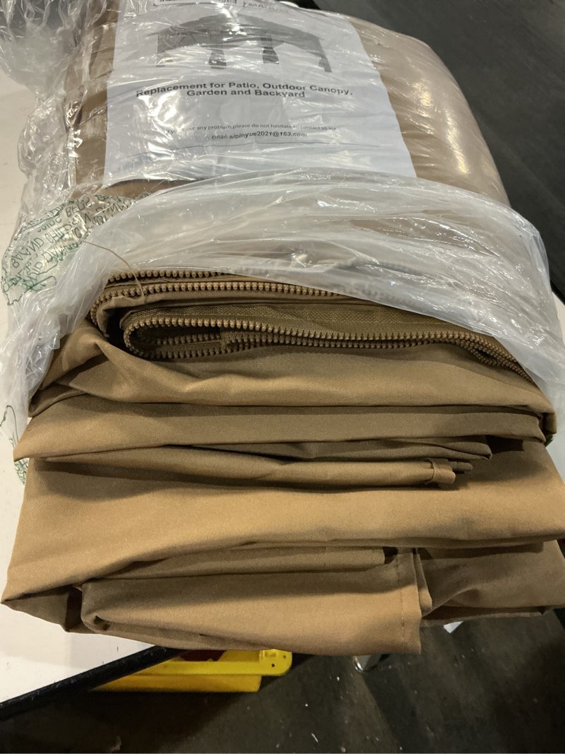 Condition photo showing Good Condition for slashome 10'x12' gazebo curtains outdoor waterproof, khaki universal replacement curtain 4-panels, sidewalls with zipper for garden, patio, yard (only curtains) khaki 120"w x 144"l (pack of 4)