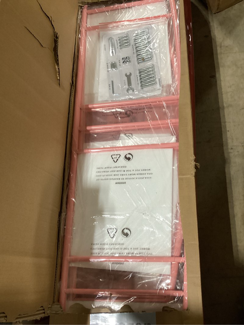 Condition photo showing New/Like New for IDEALHOUSE Twin Daybed with Trundle, Metal Twin Size Daybed with Pullout Trundle 6 Casters, Steel Slat Support Sofa Bed for Living Room, Bedroom, Guest Room (Pink)