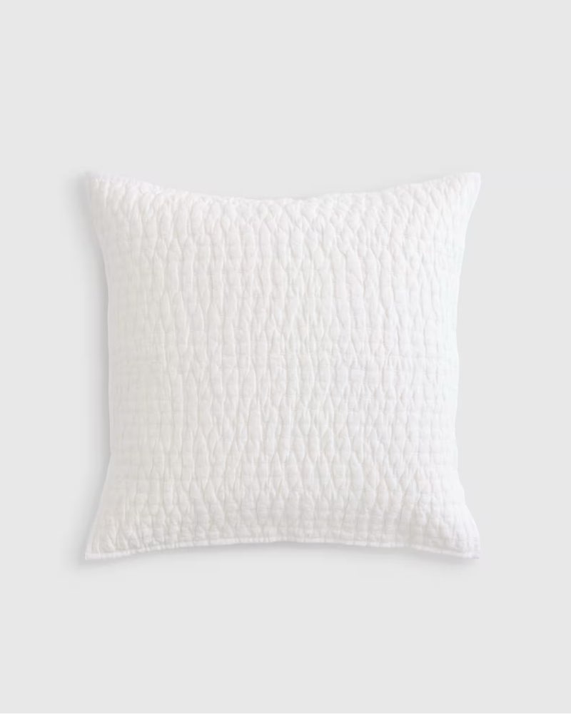 european linen cotton stitch quilted euro sham