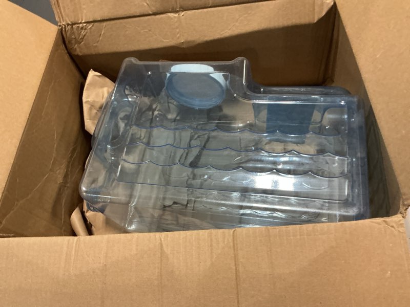 Condition photo showing As Is for arrow slimline drink dispenser for fridge, 3 gallon - plastic beverage dispenser with spigot - space-saving design with handle - ideal for water, juice & iced tea - bpa free - made in usa 3-gal beverage dispenser dispenser