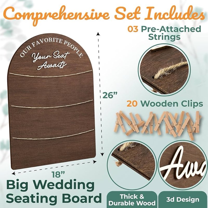 stofinity wedding seating chart board display for wedding reception decor - rustic seating chart for reception display, wood find your seat sign ideas