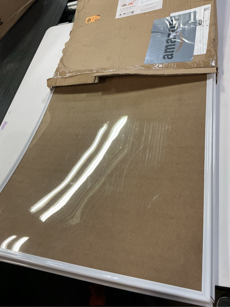 Condition photo showing As Is for upsimples 16x24 Picture Frame White 3 Pack, Scratch-Proof Poster Frames 16 x 24 for Photo Gallery - Slide-In Strips, Horizontal or Vertical Wall Mounting White 16x24