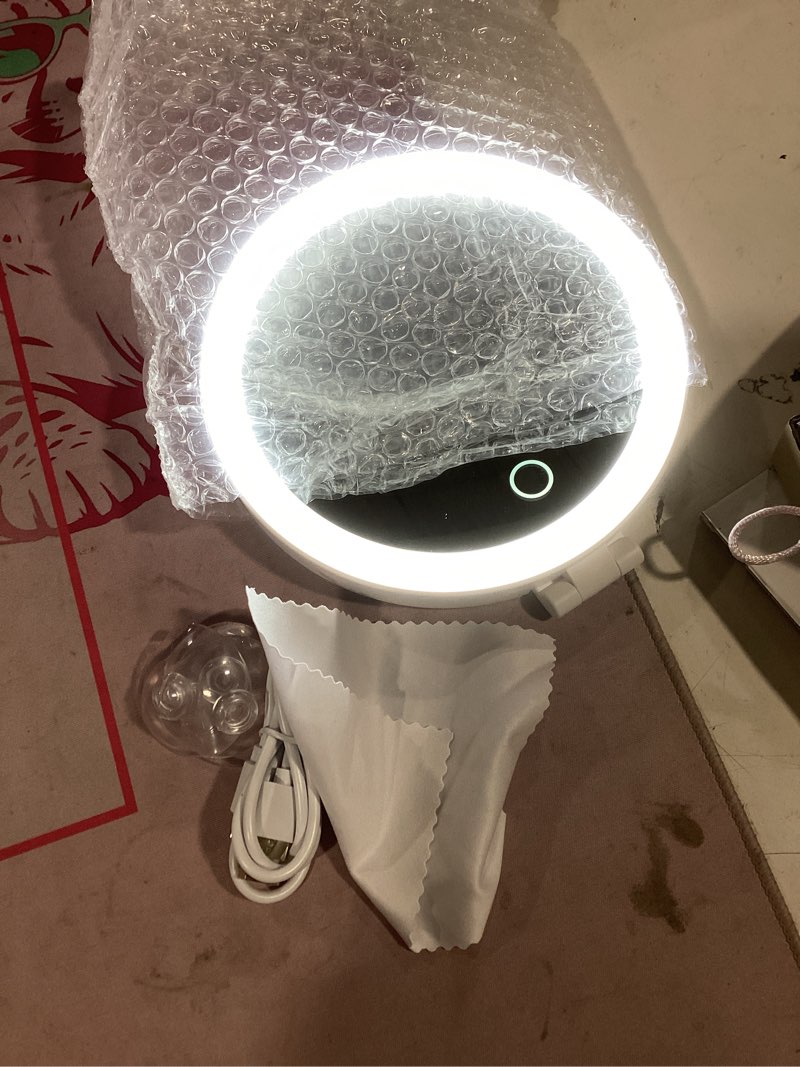 Condition photo showing Good Condition for travel makeup mirror with lights, lighted magnifying mirror 10x, 4-in-1 portable for handheld, tabletop, hanging and wall mount with suction cup and 3 color light, ideal gift for women and seniors
