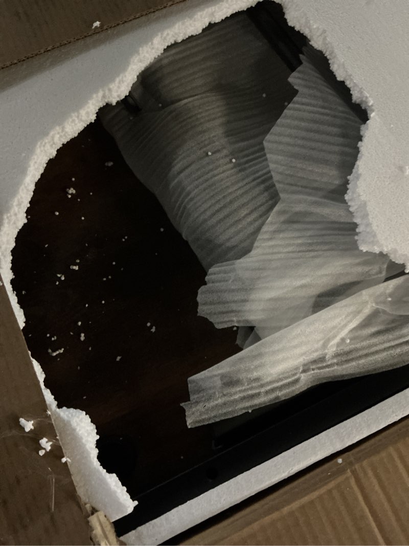 Condition photo showing As Is for VECELO Kitchen Table and Chairs for 4, Dining Room Set with Chairs/Stools, Heavy-Duty Metal Frame with Wooden Tabletop for Small Spaces, Easy Assembly, Elegant Black