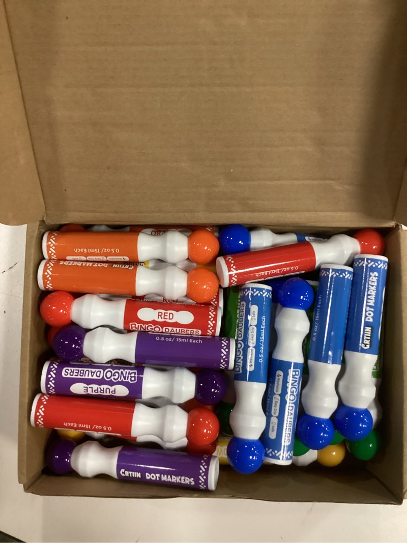 Condition photo showing New/Like New for Crtiin 36 Pack Mixed Colors Set of Bingo Daubers Dot Markers Bingo Supplies in 6 Colors Art Markers Paint Craft Ideal for Art and Crafts Painting Supplies Drawing Coloring Class Gift