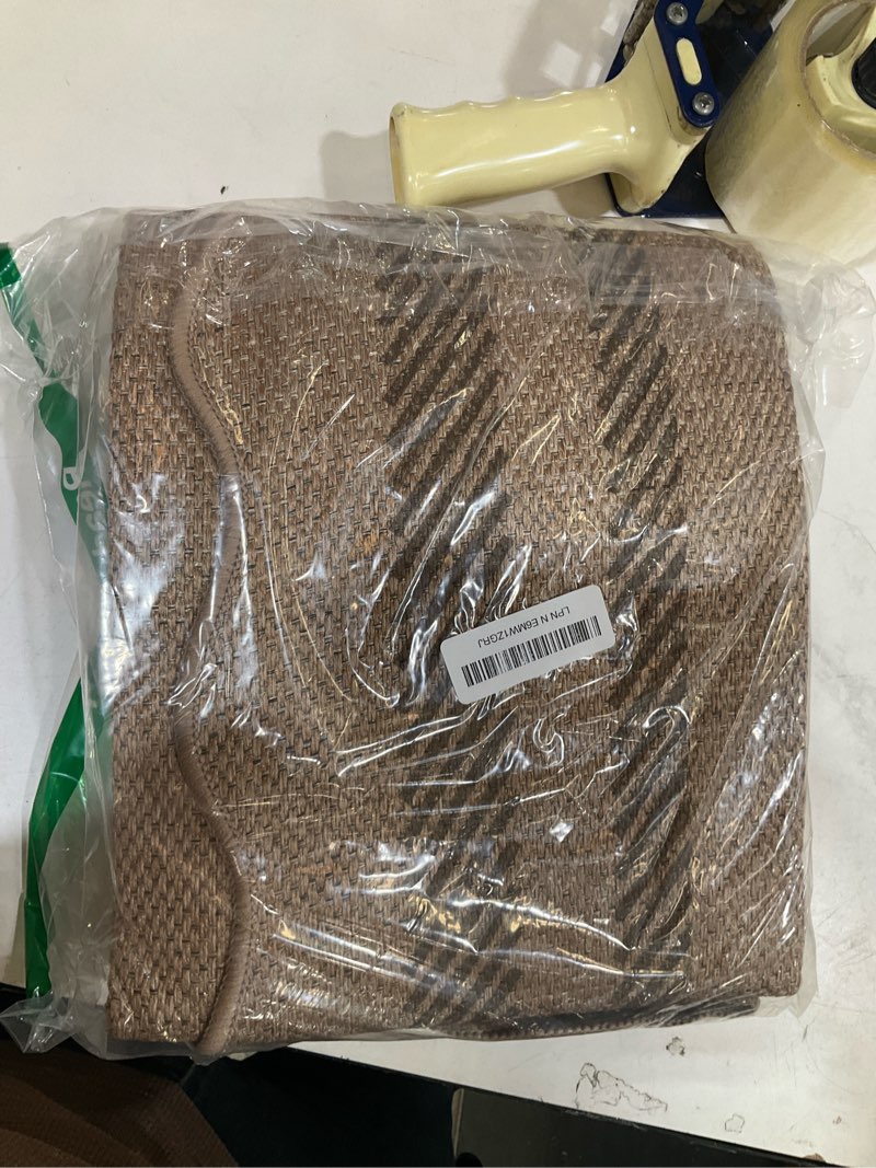 Condition photo showing Good Condition for livebox scalloped washable 2x8 kitchen runner rug, easy jute geometric tan rugs for hallway runner entryway, indoor outdoor non slip rug farmhouse modern carpet door mat for porch laundry room 2.5' x 8' tan/border 2