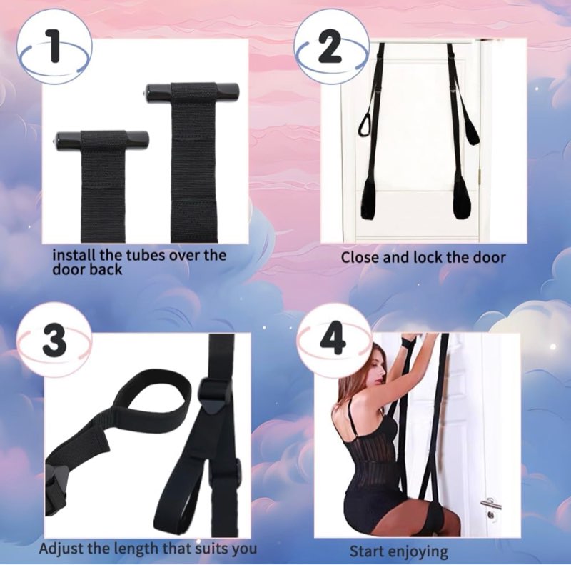 Sex Swing Bondage Restraints BDSM Kit,Adult Sex Toys for Couples Women Door Sex Swing & Thigh Sex Sling with Adjustable Straps Sex Swing Leg Binding kit Sex Furniture Bondage Gear & Accessories