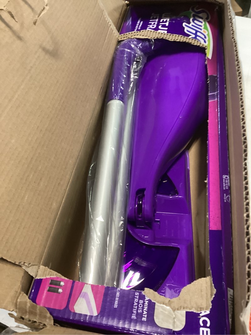 Condition photo showing Good Condition for Swiffer WetJet Hardwood and Floor Spray Mop Cleaner Starter Kit, Includes: 1 Power Mop, 10 Pads, Cleaning Solution, Batteries