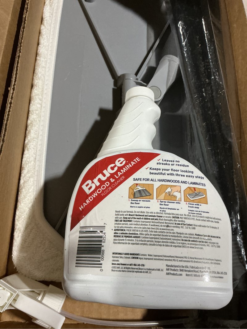 Condition photo showing As Is for Bruce Hardwood & Laminate Cleaning System (with Terry Cloth Mop Cover)