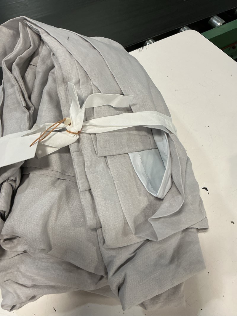 Condition photo showing As Is for quince european linen true blackout curtain - single panel cloud/96x120