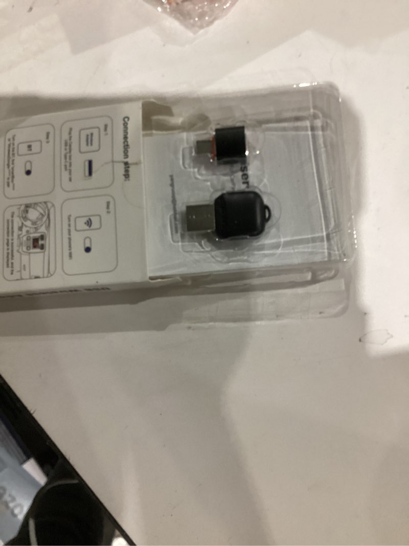 Condition photo showing Good Condition for wireless carplay and android auto adapter, mini usb a and type-c design for cars built in wired carplay and android auto, plug play stable connection for iphone 6+ ios 10+ android11+