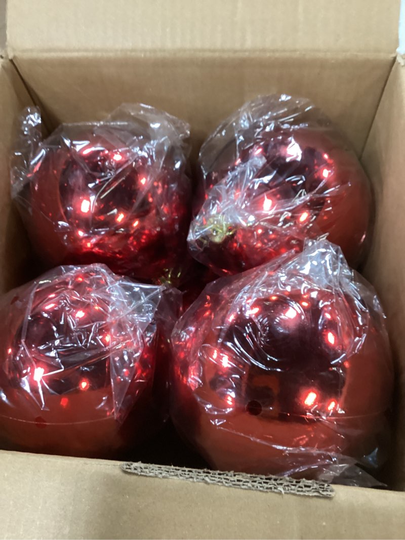 Condition photo showing Good Condition for Marsui 24 Pcs Giant Christmas Balls Ornaments Extra Large Outdoor Black Christmas Ornament 8'' 6'' 3'' 2'' Large Xmas Balls Bulk Plastic Shatterproof for Xmas Tree Lawn Yard Porch (Frosted and Shiny) Frosted and Shiny Black