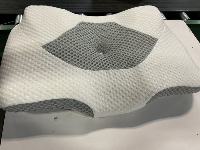 Condition photo showing Good Condition for Osteo Cervical Pillow for Neck Pain Relief, Hollow Design Odorless Memory Foam Pillows with Cooling Case, Adjustable Orthopedic Bed Pillow for Sleeping, Support for Side Back Sleepers Standard High(24.5*16.5*5.2/4.1 inches) Grey