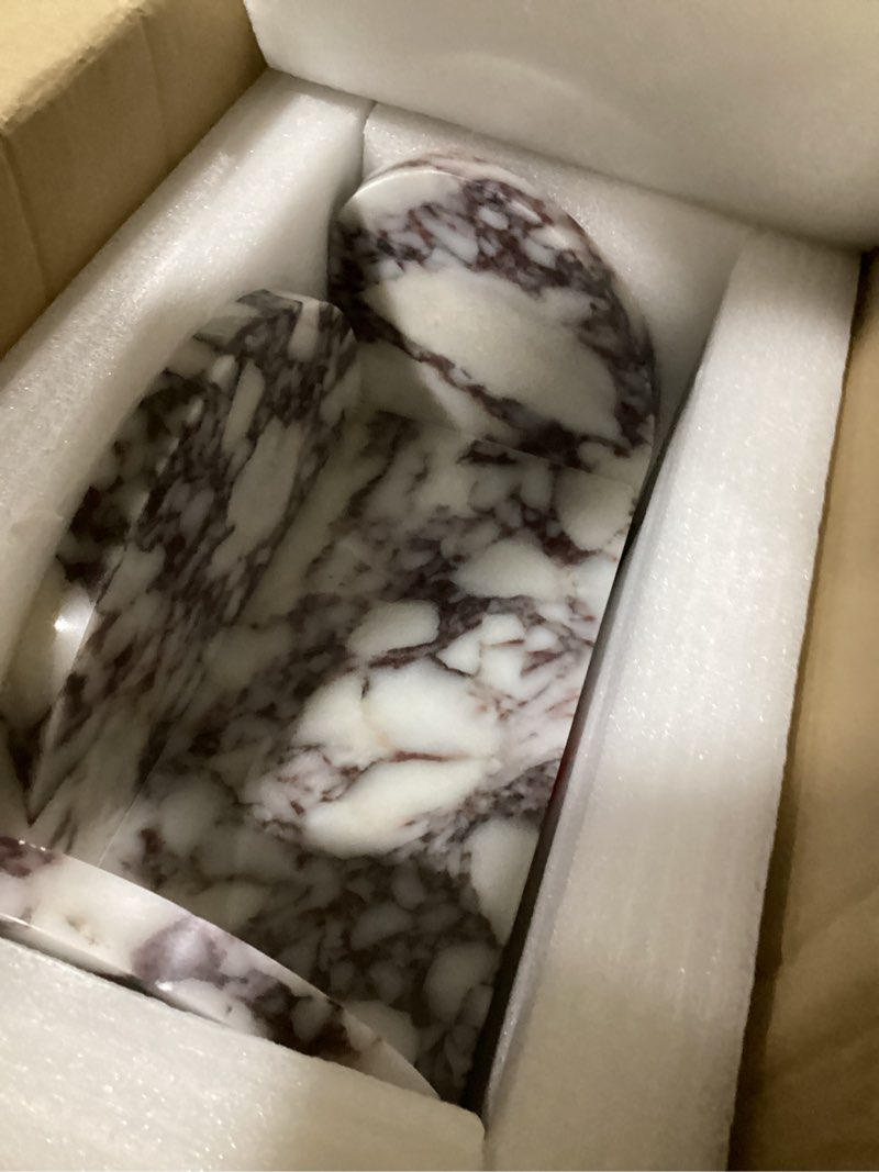 Condition photo showing New/Like New for duanyan marble shelf bathroom counter organizer and storage 2-tier | luxurious makeup organizer for perfume cosmetic skincare jewelry, natural marble counter shelf, no assembly required calacatta viola 13"*6.3"*13.2"