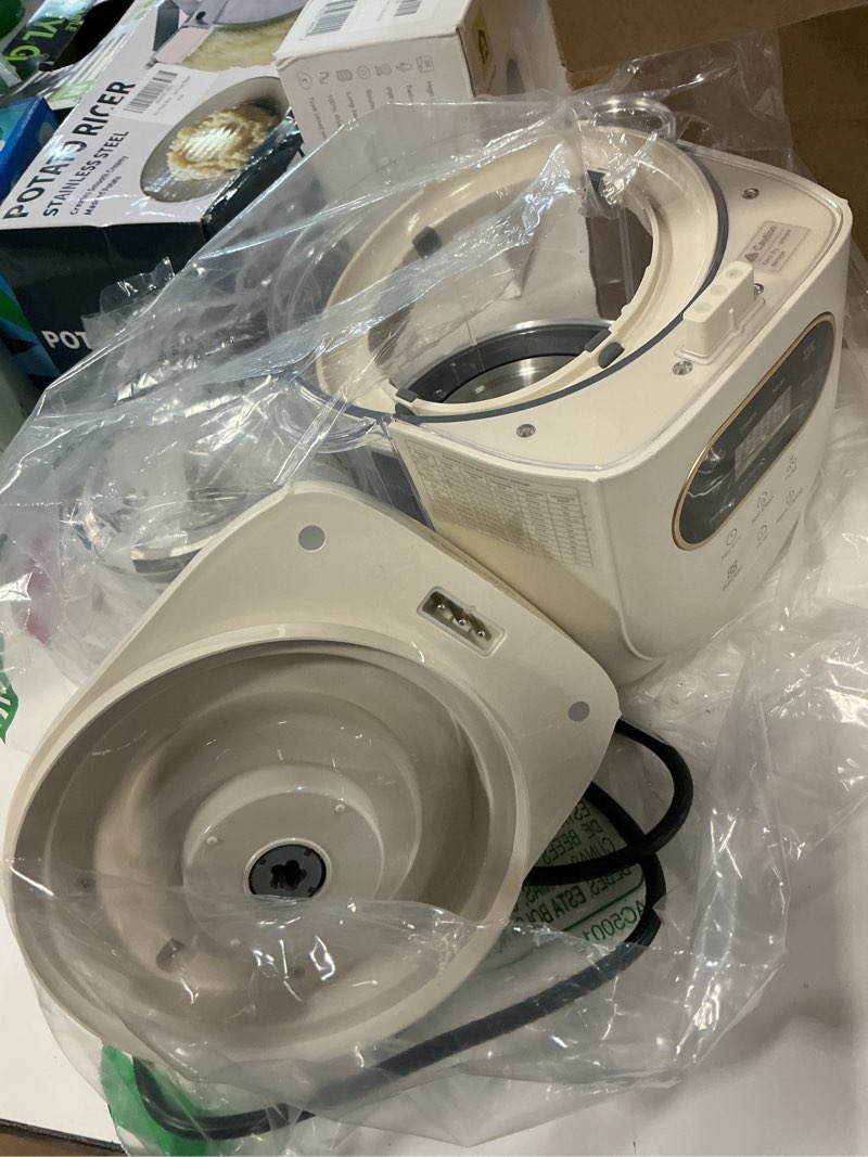 Condition photo showing As Is for glass baby food maker steamer and blender,one step auto baby food processor puree maker grinder mills,glass bowl with 316 stainless steel blades,auto cooking,self clean,timer,bpa-free white