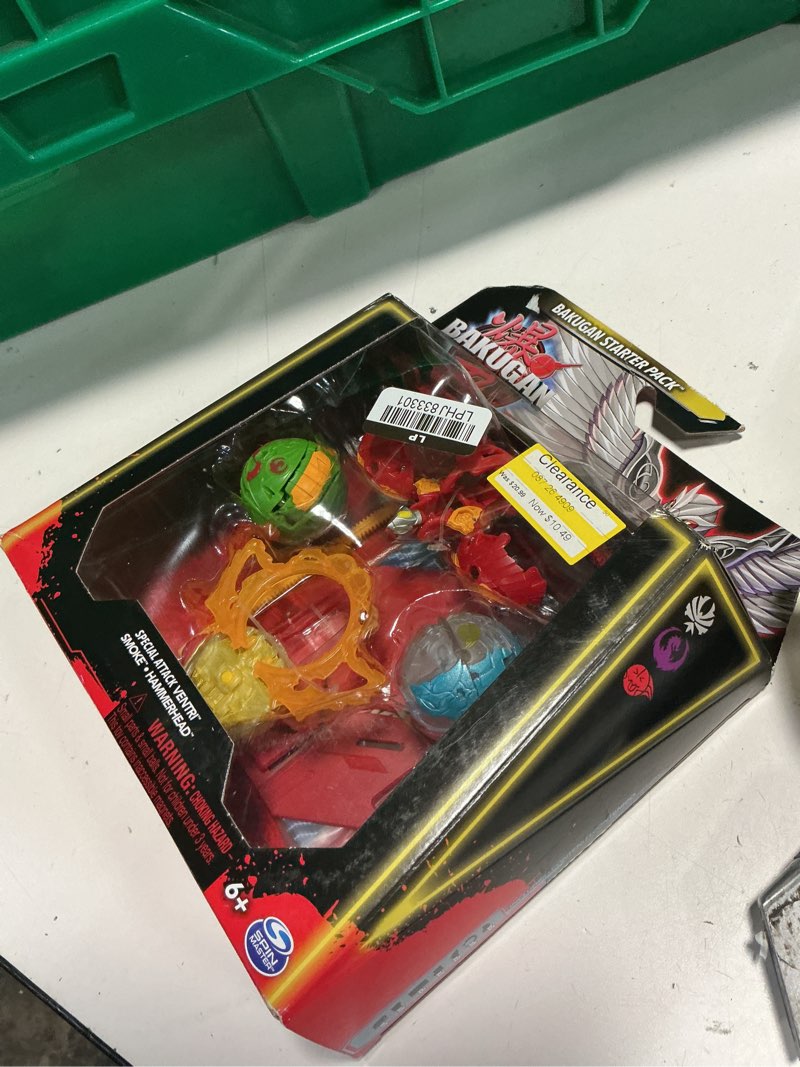 Condition photo showing As Is for bakugan starter 3-pack spinning action figures, special attack bruiser, octogan and nillious
