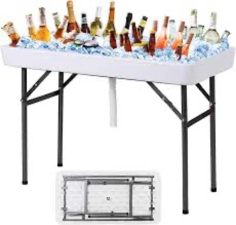 Ice cooler folding table