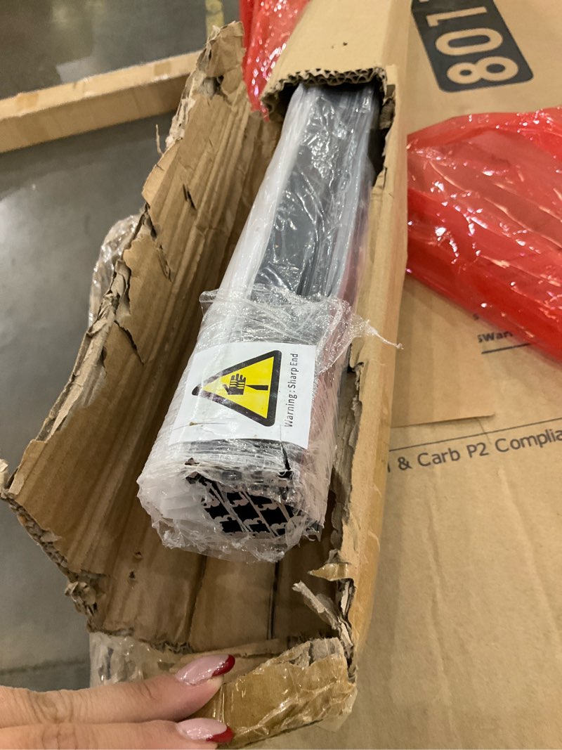 Condition photo showing As Is for Recessed LED Strip Black Channel Diffuser 10-Pack 6.56FT,23.5X7MM Tape Track with Flange,Flush Mounted Wardrobe Bookcase Wine Cabinet Wooden Furniture Groove Integrated Low Profile