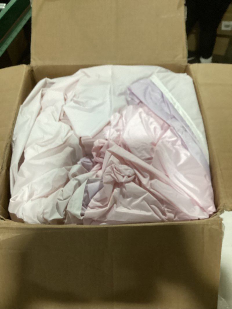 Condition photo showing As Is for FBSPORT White Bounce House, Inflatable Bouncer with Air Blower,Indoor & Outdoor Bouncy Castle with Big Ball Pit for Wedding Party Kids Birthday Party, Easy to Install Purple Pink