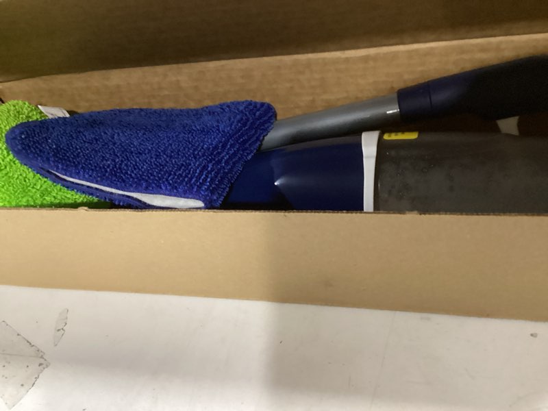 Condition photo showing As Is for Microfiber Spray Mop for Floors Cleaning: Wet Dry Hardwood Floor Mops with 3 Washable Reusable Pads for Swiffer Powermop - Flat Mop with Sprayer for Tile Wood Laminate Vinyl Marble Dark Blue